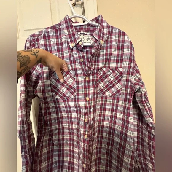 Warp + Weft Red and Blue Plaid Shirt - Picture 3 of 5